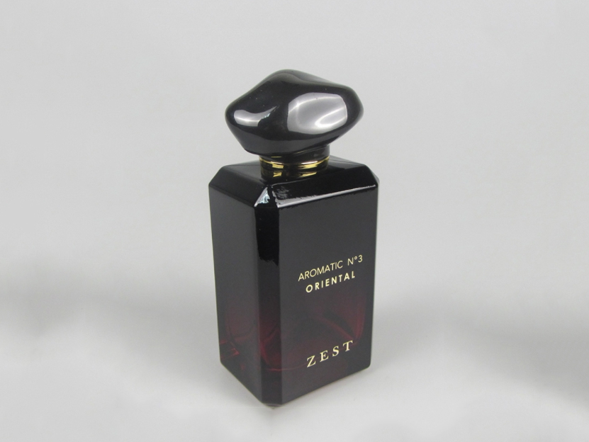 Cam Parfüm Şişesi- C002 - Siyah-bordo renk